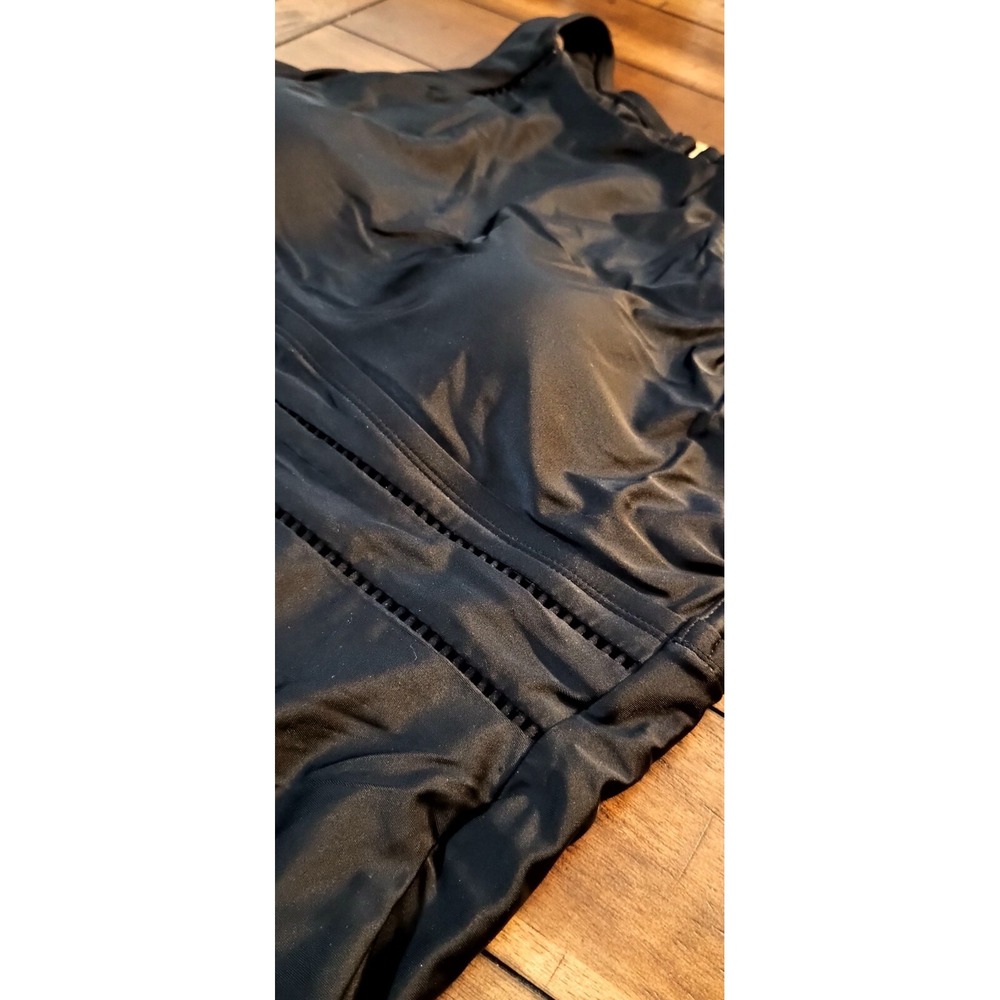 Shade & Shore High Neck Black One Piece Bathing Suit Swim Size 18 MSP$40 - Picture 5 of 11